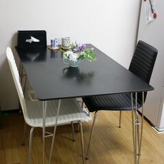 ニトリ　食卓　ダイニングテーブル　椅子　黒　白　モダン　