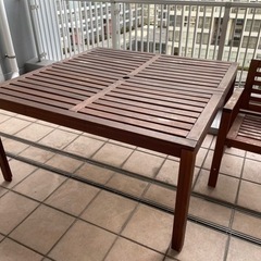【ネット決済】テーブル&椅子セット　木製　