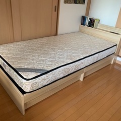北欧 ベッド マットレス付き シングル コンセント付き USBポート付き 