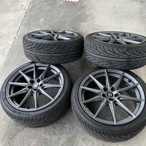 TE37SL 18インチ 9.5J ＋45 pcd100 5穴 4本 タイヤ付 BRZ ZN6 ZC6