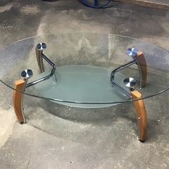 強化ガラス製　ローテーブル