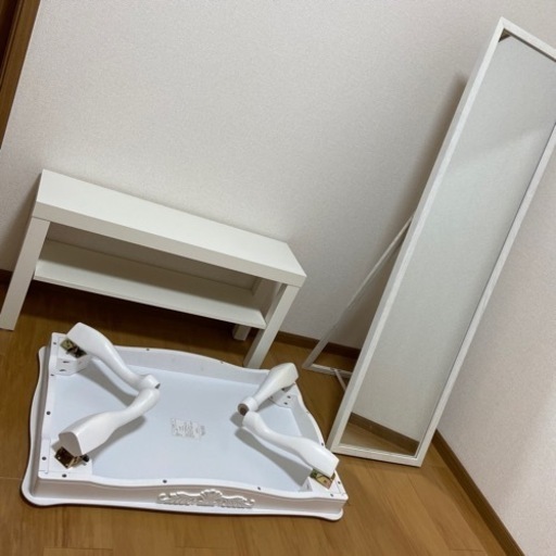猫足テーブル\u0026テレビ台\u0026全身鏡