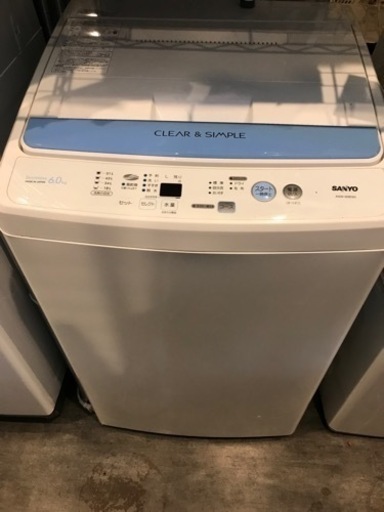 【中古】SANYO 洗濯機 6.0kg ASW-60B(W)