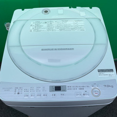【ネット決済・配送可】シャープ　7キロ　洗濯機　穴なし洗濯槽　2...