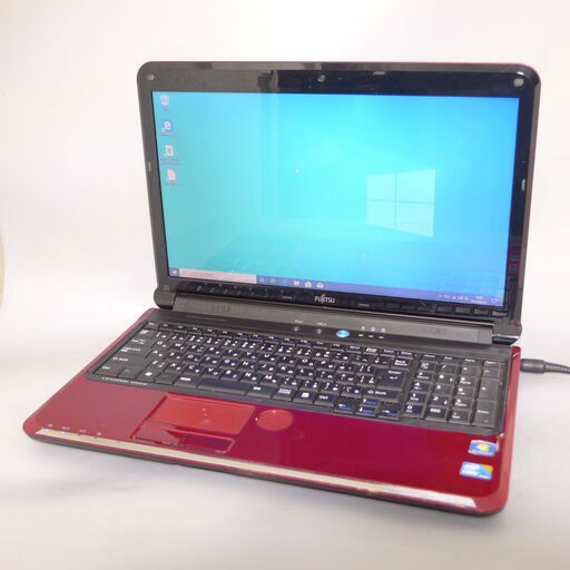 新品高速SSD Wi-Fi有 赤色 ノートパソコン 15.6型 富士通 AH550/5B 中古良品 Core i5 4GB Blu-ray 無線 webカメラ Windows10 Office