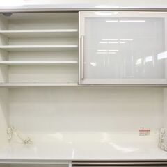 綾野 キッチンボード ジュエル ハイカウンタータイプ ホワイト ハイグロスシート モイス 幅140   中古家具 店頭引取歓迎 R5433)