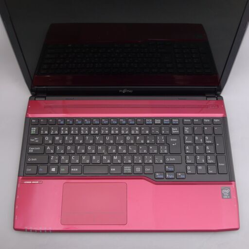 新品SSD Wi-Fi有 赤色 ノートパソコン 15.6型 富士通 AH45/K 中古美品