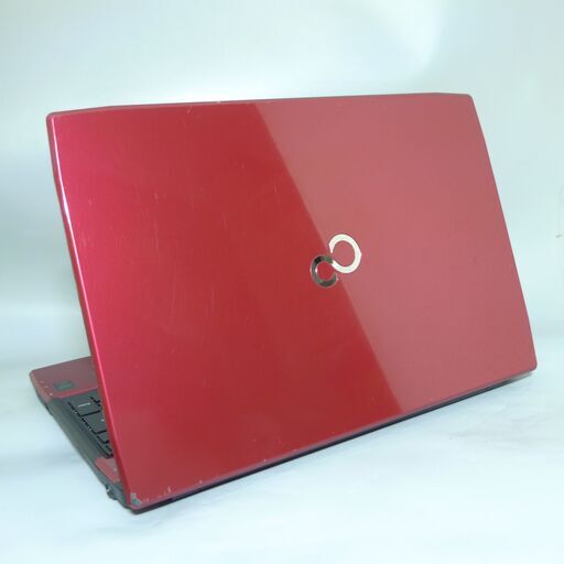 新品SSD Wi-Fi有 赤色 ノートパソコン 15.6型 富士通 AH45/R 中古良品