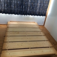 ディノス　ワイドダブル　角の丸い日光檜ステージベッド　すのこベッド