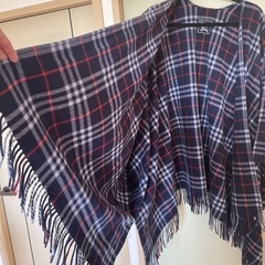 　Burberry チェック ウール ケープ　ポンチョ　美品