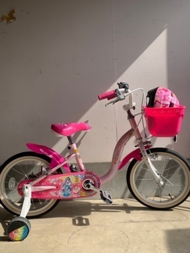 美品　プリキュア　自転車　16インチ　ヘルメット付き