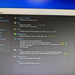 自作デスクトップPC A10-7850K/8GB/GTX650/SSD/HDD