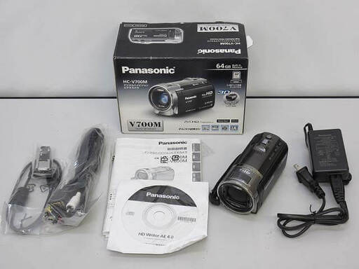 ss3444　パナソニック　ビデオカメラ　HC-V700M　ブラック　Panasonic　デジタルハイビジョン　内蔵メモリー64GB　コンパクト　小型　軽量　ハンディ　片手　ビデオ撮影