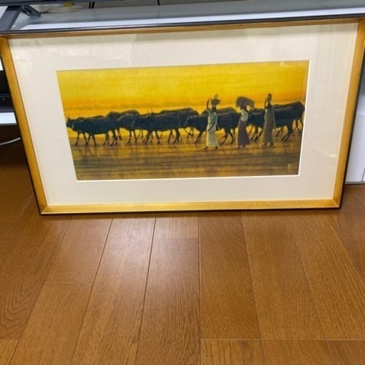 【公式ショップ】 絵画 [特別price]平山郁夫画伯シルクロード<ガンジスの夕>複製画 絵画