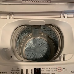 洗濯機　ハイセンス　5.5kg  Hisense HW-T55D  2020年製　美品　値下げ交渉可