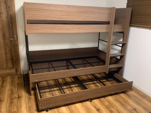 三段ベッド 親子3段ベッド キャスター付き✳︎木製 スチール