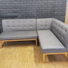【未使用・訳アリ】ソファダイニング・右アームソファ＋２Pセット・グレー 
