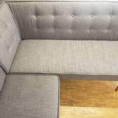 【未使用・訳アリ】ソファダイニング・右アームソファ＋２Pセット・グレー 