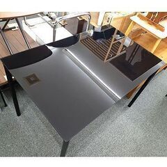 札幌【4人掛けダイニングセット ガラストップ】幅120cm ブラック 黒色系 ダイニング5点セット 4人用ダイニングセット 食卓テーブルセット ダイニングテーブルセット 北20条店 札幌【4人掛けダイニングセット ガラストップ】幅120cm ブラック 黒色