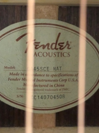 fender アコースティックギターGASCE NAT