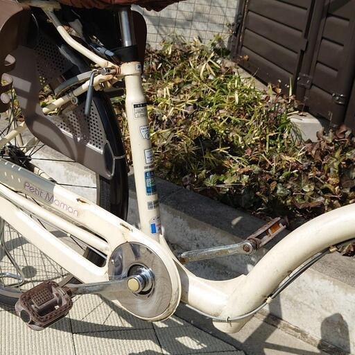 子供乗せ自転車 3人乗り 26インチ あさひ Petit maman アイボリー 売れ筋 