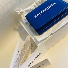 【早い者勝ち】正規品バレンシアガ　三つ折り財布　ブルー