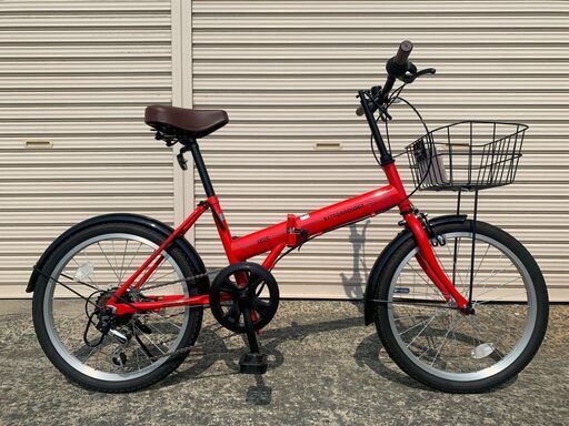 20インチ 折り畳み自転車 レッド ②