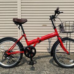 新品☆未使用 折りたたみ自転車 20インチ レッド②