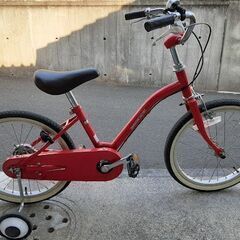 決まりました　子供　自転車　18インチ　赤　車輪付き