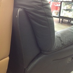 Enzo Dambrosio ブラック 革製 3人掛け リクライニングソファー【9650029】