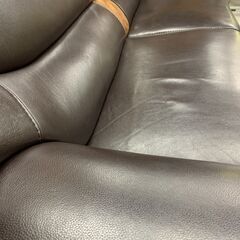 ★来店限定★　■ラウンジソファー　レザー調　4人掛け　非常に大きいです　※配達不可