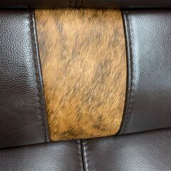 ★来店限定★　■ラウンジソファー　レザー調　4人掛け　非常に大きいです　※配達不可