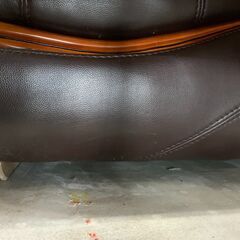 ★来店限定★　■ラウンジソファー　レザー調　4人掛け　非常に大きいです　※配達不可