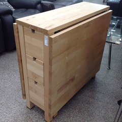 IKEA 木製 ゲートレッグテーブル NORDEN バーチ(ナチュラル) 【9650028】