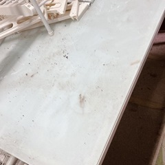 【ネット決済】ガラス白テーブル♡椅子4点付き 汚れ綺麗に致します！