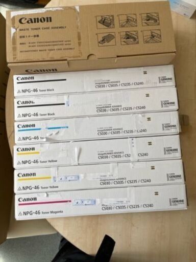 canon純正 NPG-46トナーx6 回収トナー容器x1