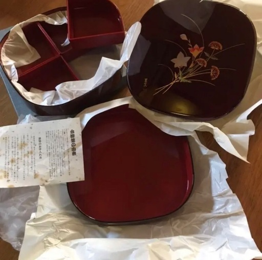 会津塗り(春慶塗り)  の重箱　新品未使用　美品