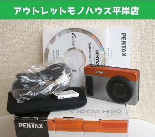 動作未確認☆ペンタックス コンパクト デジタルカメラ Optio H90 朱