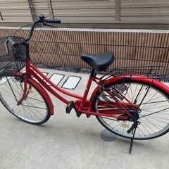 26インチ自転車 赤色【拭き掃除済み】