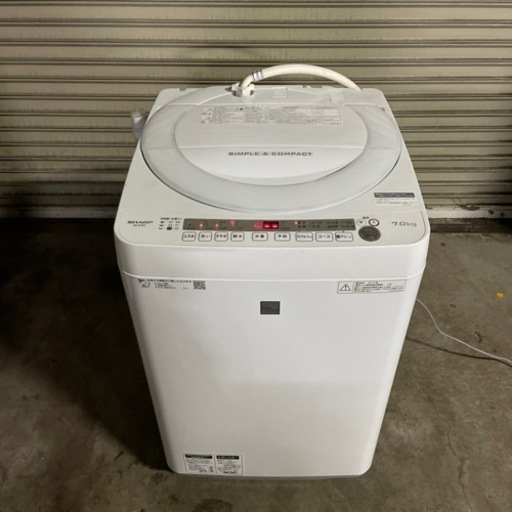 SHARP 全自動電気洗濯機 ES-G7E5 2018年制 美品 決まりました。