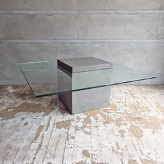 moda en casa ガラステーブル コンクリート ガラスローテーブル