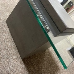 moda en casa ガラステーブル コンクリート ガラスローテーブル