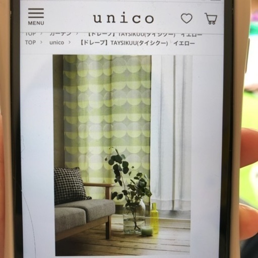 値下げ⭐️unico カーテン　レースセット　レールフック付き