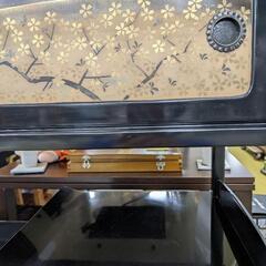 ★輪島塗 北嶺作 茶箪笥 茶棚 飾り棚 時代家具 菊蒔絵