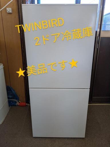 TWINBIRD ノンフロン　2ドア冷凍冷蔵庫　110L  2019年製　HR-E911
