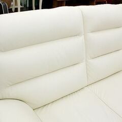 札幌 東区 引き取り ☆ ヤマダ電機 3人掛けソファ YS130012IV アイボリー 合成皮革 ソファ 新生活 引っ越し