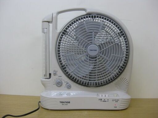 TEKNOS テクノス 多機能充電式 25cm羽根扇風機 BKL-R30 2011年製 サーキュレーター AM/FMラジオ LEDライト