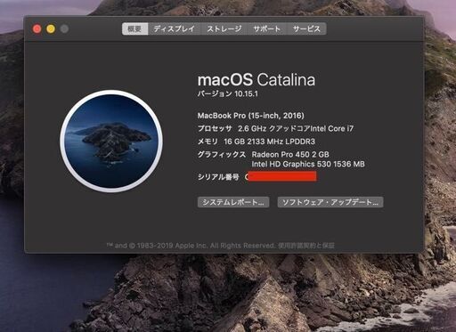 【早いもの勝ち】MacBook Pro(2016) 15.4インチのUSキーボード モデル