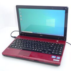 中古美品 高速SSD WiFi有 ノートパソコン NEC PC-LM550FS6R 赤色 13