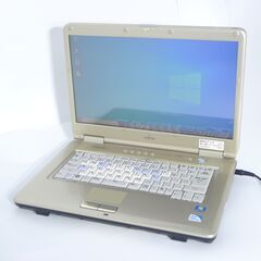 タッチパネル Wi-Fi有 ノートパソコン 中古美品 富士通 AH/R3 金色 15 